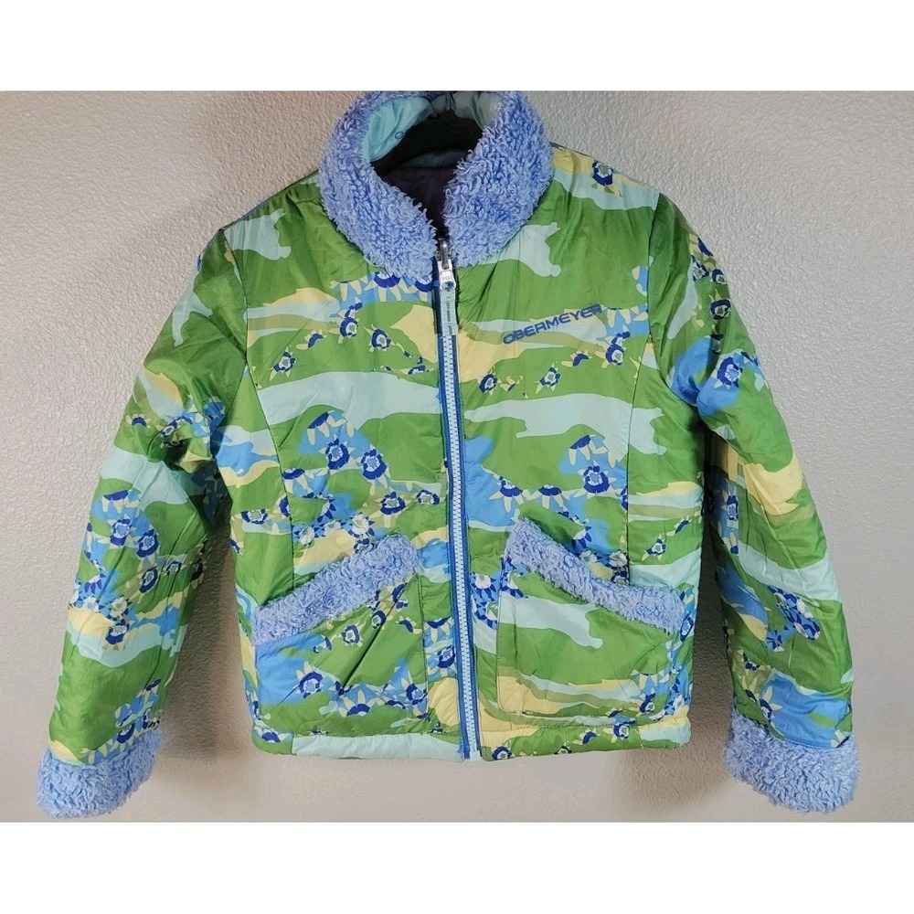 Obermeyer Kids Reversible Quilted Jacket Purple / Green‎ | Approx 5–6Y